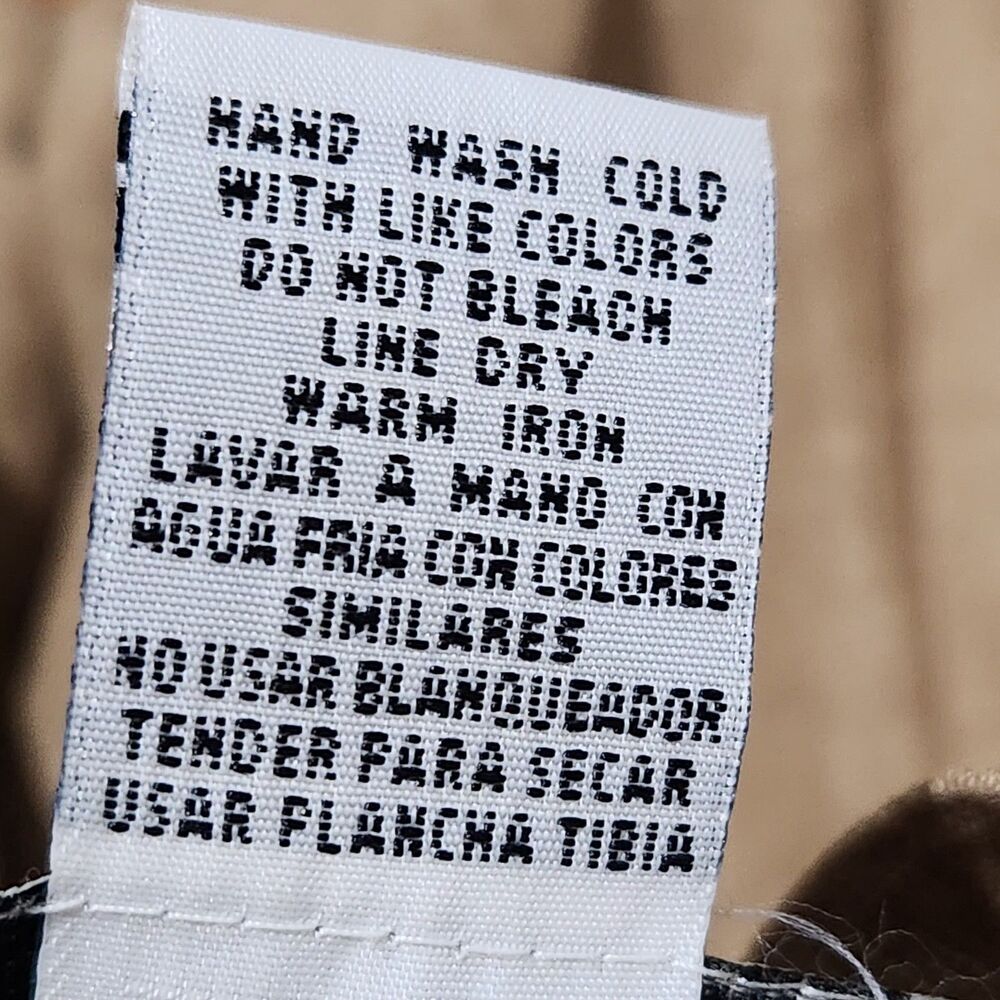 E.l.c.c Set Top Pants Size Medium/Large Brown Embroidered Silk-Linen-Rayon. - Picture 15 of 15